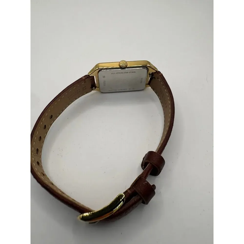 Fossil Women's Raquel Three-Hand Date Medium Brown Genuine Leather Watch